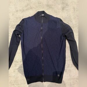 Stefano Ricci Dark Blue Zip-Up Sweater